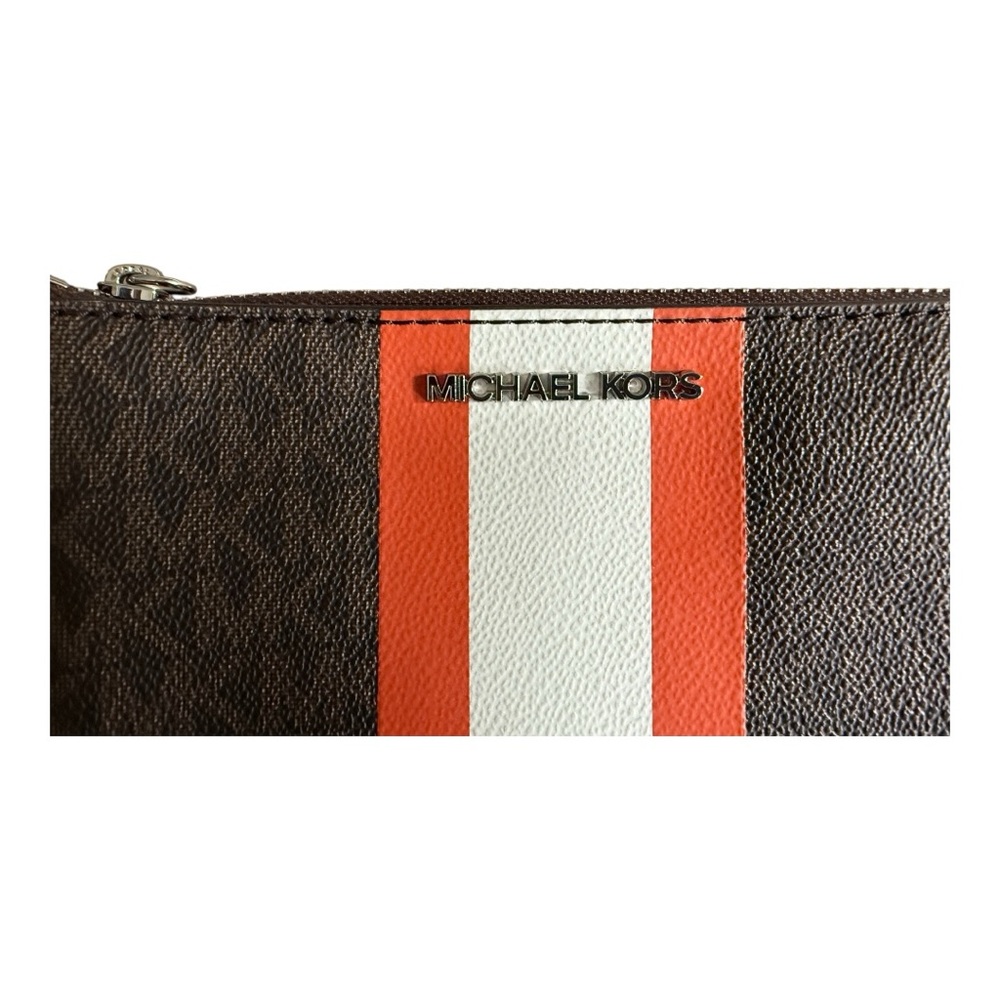 Michael Kors Jet Set Travel Large Logo Stripe Wristlet - Picture 4 of 7